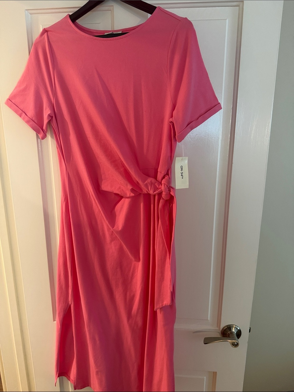 a new day Pink Tie-Waist T-Shirt Dress